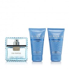 Versace Eau Fraiche 3 Pcs Set: 1.7 Eau de Toilette Spray + 1.7 Perfumed Bath & Shower Gel + 1.7 After Shave Balm (Hard Box)