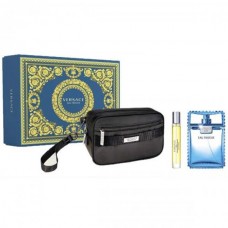 Versace Eau Fraiche 3 Pcs Set For Men: 3.4 Eau de Toilette Spray + 0.33 Oz Eau de Toilette + Pouch