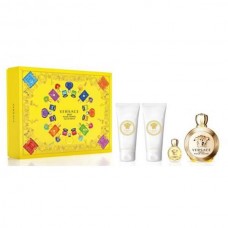 Versace Eros 4 Pcs Set For Women: 3.4 Eau de Parfum Spray + 0.16 Eau de Parfum + 3.4 Body Lotion + 3.4 Shower Gel (Hard Box)