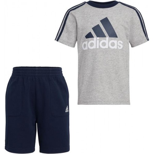 adidas Boys' 2 Piece French Terry Shorts Medium Grey Heather Set adidas Boys' 2 Piece French Terry Shorts Medium Grey Heather Set