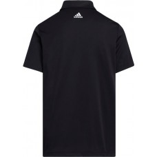adidas Boys' 3-Stripes Golf Black Polo