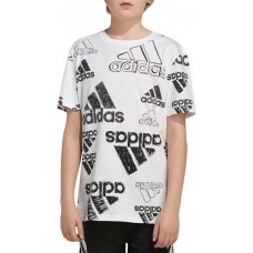 adidas Boys' Brand Love Sketch White/Black T-shirt