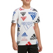 adidas Boys' Brand Love Sketch White T-shirt
