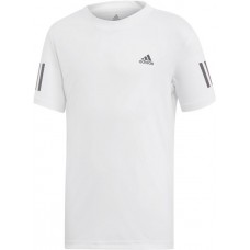 adidas Boys' Club 3-Stripes Tennis White/Black Tee