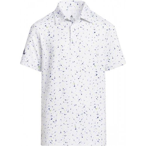 adidas Boys' Flag Print Golf Pulse Lime Polo adidas Boys' Flag Print Golf Pulse Lime Polo