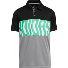 adidas Boys Print Block Primegreen Polo Black/Semi Screaming Grn Shirt