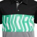adidas Boys Print Block Primegreen Polo Black/Semi Screaming Grn Shirt