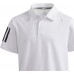 adidas Boys' Three-Stripe Golf White Polo adidas Boys' Three-Stripe Golf White Polo