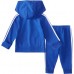 adidas Infant Zip Front French Terry Hooded Jacket and Joggers Bold Blue Set adidas Infant Zip Front French Terry Hooded Jacket and Joggers Bold Blue Set