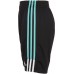 adidas Kids' Clashing 3-Stripe Black/Acid Mint Short adidas Kids' Clashing 3-Stripe Black/Acid Mint Short