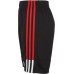 adidas Kids' Clashing 3-Stripe Black/Red Short adidas Kids' Clashing 3-Stripe Black/Red Short