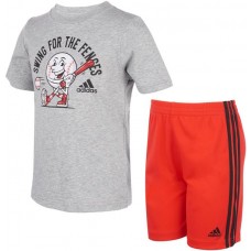 adidas Kids' Graphic T-Shirt Short Grey Heather Set
