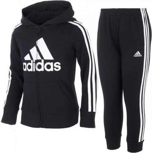 adidas Kids' Zip Front French Terry Hooded Jacket and Joggers Black Set adidas Kids' Zip Front French Terry Hooded Jacket and Joggers Black Set