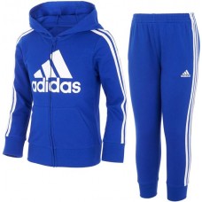 adidas Kids' Zip Front French Terry Hooded Jacket and Joggers Bold Blue Set adidas Kids' Zip Front French Terry Hooded Jacket and Joggers Bold Blue Set