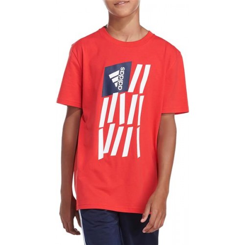 adidas Little Boys' Americana Short Sleeve Vivid Red T-Shirt adidas Little Boys' Americana Short Sleeve Vivid Red T-Shirt