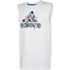adidas Little Boys' Badge Of Sport Sleeveless Tank White Top adidas Little Boys' Badge Of Sport Sleeveless Tank White Top