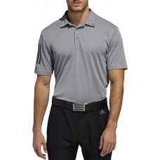adidas Men's 3-Stripe Basic Golf Grey Three/Black Polo