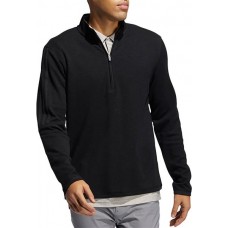 Adidas Men's 3 Stripes 1/4 Zip Golf Black Pullover Adidas Men's 3 Stripes 1/4 Zip Golf Black Pullover