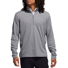 Adidas Men's 3 Stripes 1/4 Zip Golf Grey Three Pullover
