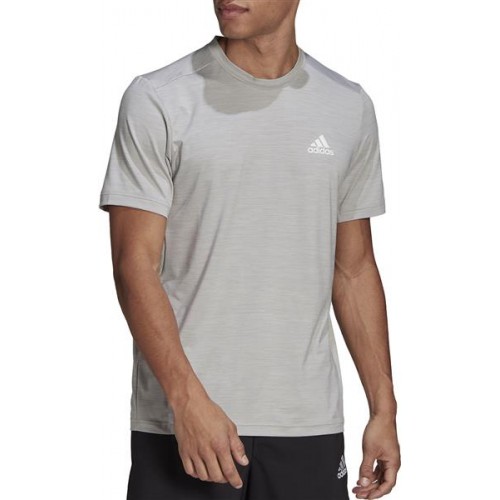 adidas Men's AEROREADY Designed To Move Sport Stretch Medium Grey Heather T-Shirt adidas Men's AEROREADY Designed To Move Sport Stretch Medium Grey Heather T-Shirt