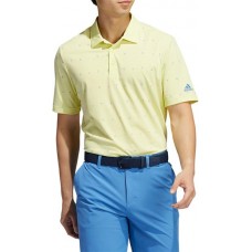 Adidas Men's All Over Print Primegreen Golf Pulse Yellow Mel/ Blue Polo Adidas Men's All Over Print Primegreen Golf Pulse Yellow Mel/ Blue Polo