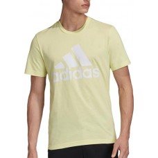 adidas Men's Badge Of Sport Graphic Yellow Tint/White T-Shirt adidas Men's Badge Of Sport Graphic Yellow Tint/White T-Shirt