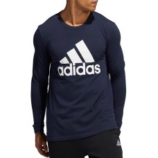 adidas Men's Basic Badge of Sport Long Sleeve Ink Shirt adidas Men's Basic Badge of Sport Long Sleeve Ink Shirt