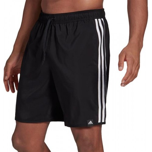 adidas Men's Classic 3 Stripe Swim Black/White Short adidas Men's Classic 3 Stripe Swim Black/White Short