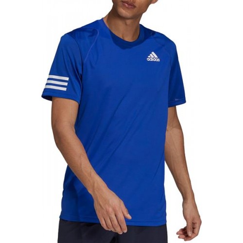 adidas Men's Club 3-Stripe Tennis Bold Blue/White T-Shirt adidas Men's Club 3-Stripe Tennis Bold Blue/White T-Shirt