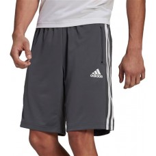 adidas Men's Designed 2 Move 3-Stripe Primeblue Grey/White Shorts adidas Men's Designed 2 Move 3-Stripe Primeblue Grey/White Shorts
