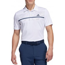 adidas Men's Drive Chest Print Golf White Polo