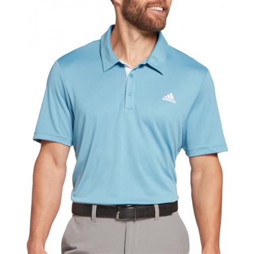 adidas Men's Drive Solid Polo Hazy Blue Shirt adidas Men's Drive Solid Polo Hazy Blue Shirt