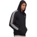 Adidas Men's Essentials 3-Stripes Black/White Hoodie