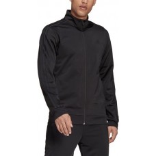 adidas Men's Essentials 3-Stripes Tricot Track Black/Black Jacket adidas Men's Essentials 3-Stripes Tricot Track Black/Black Jacket