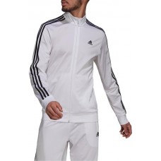 adidas Men's Essentials 3-Stripes Tricot Track Black/White Jacket adidas Men's Essentials 3-Stripes Tricot Track Black/White Jacket