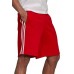 Adidas Men's Essentials Fleece 3-Striped Scarlet/White Shorts Adidas Men's Essentials Fleece 3-Striped Scarlet/White Shorts