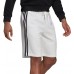 Adidas Men's Essentials Fleece 3-Striped White/Black Shorts Adidas Men's Essentials Fleece 3-Striped White/Black Shorts