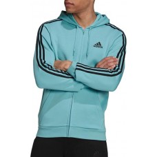 adidas Men's Essentials Fleece 3-Stripes Full Zip Mint Hoodie adidas Men's Essentials Fleece 3-Stripes Full Zip Mint Hoodie