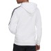 adidas Men's Essentials Fleece 3-Stripes White/Black Hoodie