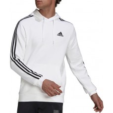 adidas Men's Essentials Fleece 3-Stripes White/Black Hoodie