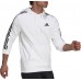 adidas Men's Essentials Fleece 3-Stripes White/Black Hoodie