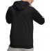 adidas Men's Essentials French Terry 3-Stripes Full Zip Black/White Hoodie