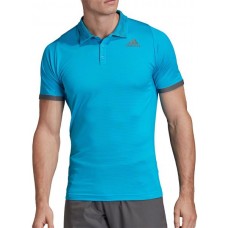adidas Men's FreeLift PrimeBlue Tennis Sharp Blue Polo adidas Men's FreeLift PrimeBlue Tennis Sharp Blue Polo