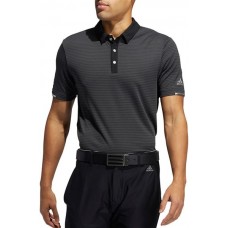 adidas Men's HEAT.RDY Micro Stripe Golf Carbon/Black Polo adidas Men's HEAT.RDY Micro Stripe Golf Carbon/Black Polo
