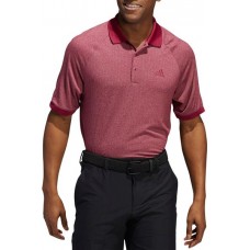 adidas Men's Jacquard Golf Legacy Burgundy/White Polo