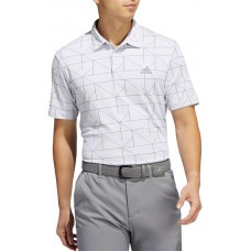 adidas Men's Jacquard Primegreen Golf White/Grey Three Polo