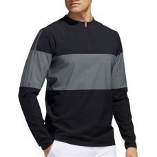 adidas Men's Lightweight 1/4 Zip Golf Black/Grey Three Windbreaker