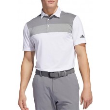 adidas Men's Novelty Colorblock Primegreen Golf White Polo
