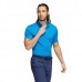 adidas Men's Ottoman Stripe Golf Blue Rush/Semi Mint Rush Polo
