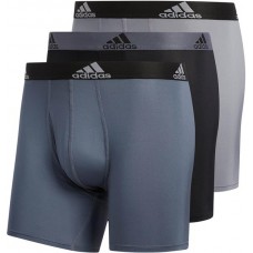 adidas Men's Sport Performance Mesh Boxer Briefs Black/Onix Grey/Grey - 3 Pack